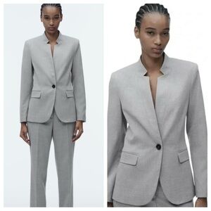 Zara Gray Women's Blazer and Pants Suit Set